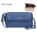 Women Pu Leather Double Layer Large Portable Crossbody Capacity Card Holders Handbags - Trendy Portable Crossbody Handbags Stevvex