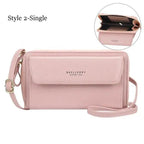 Women Pu Leather Double Layer Large Portable Crossbody Capacity Card Holders Handbags - Trendy Portable Crossbody Handbags Stevvex