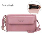 Women Pu Leather Double Layer Large Portable Crossbody Capacity Card Holders Handbags - Trendy Portable Crossbody Handbags Stevvex