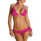 Women Push Up Bandage Bikini Set Swimsuit Bathing Suit Swimwear Beachwear Women's Tie Side Bottom Padded Top Triangle Bikini Bathing Suit Stevvex