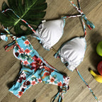 Women Push-up Bikini Swimwear Adjustable Swimsuit Bathing Suit Beachwear Women's Tie Bikini Lace Up Bottom String Swimsuit Bandage Swim Beach Wear Summer Comfortable Bikini Set Stevvex