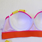 Women Push Up Bikini Women Neon Bandage Swimwear Women Patchwork Bikini Swimsuit 2 Piece  Cutout Molded Push Up Bathing Suit Ruffle Hook Closure Bikini Set Two Piece Bathing Suit Stevvex
