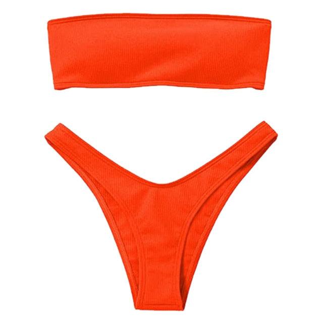 Women's Bikini High Waist Tummy Control Two Piece Swimsuit Swimwear Girl Beach Bathing Suit Woman Fashion Swimwear Padded High Waist Cheeky Bathing Suit Stevvex