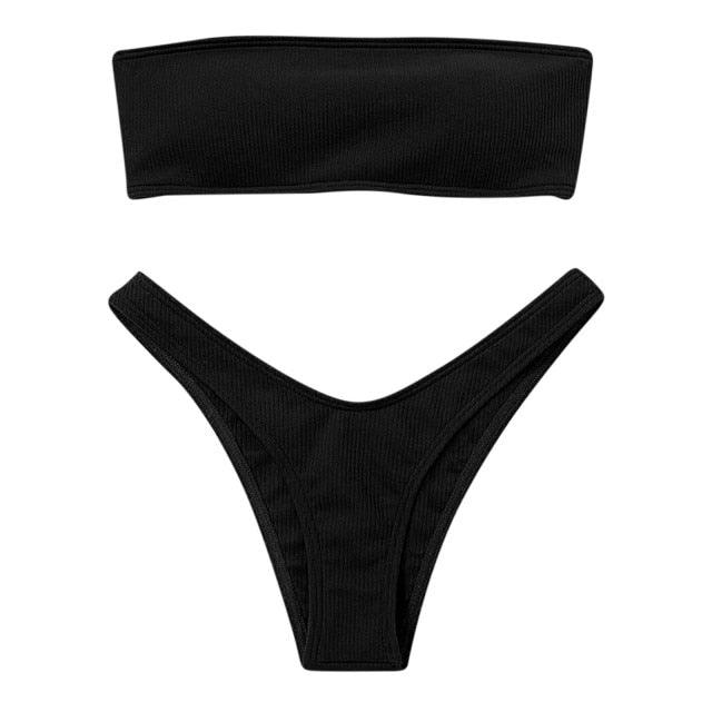 Women's Bikini High Waist Tummy Control Two Piece Swimsuit Swimwear Girl Beach Bathing Suit Woman Fashion Swimwear Padded High Waist Cheeky Bathing Suit Stevvex