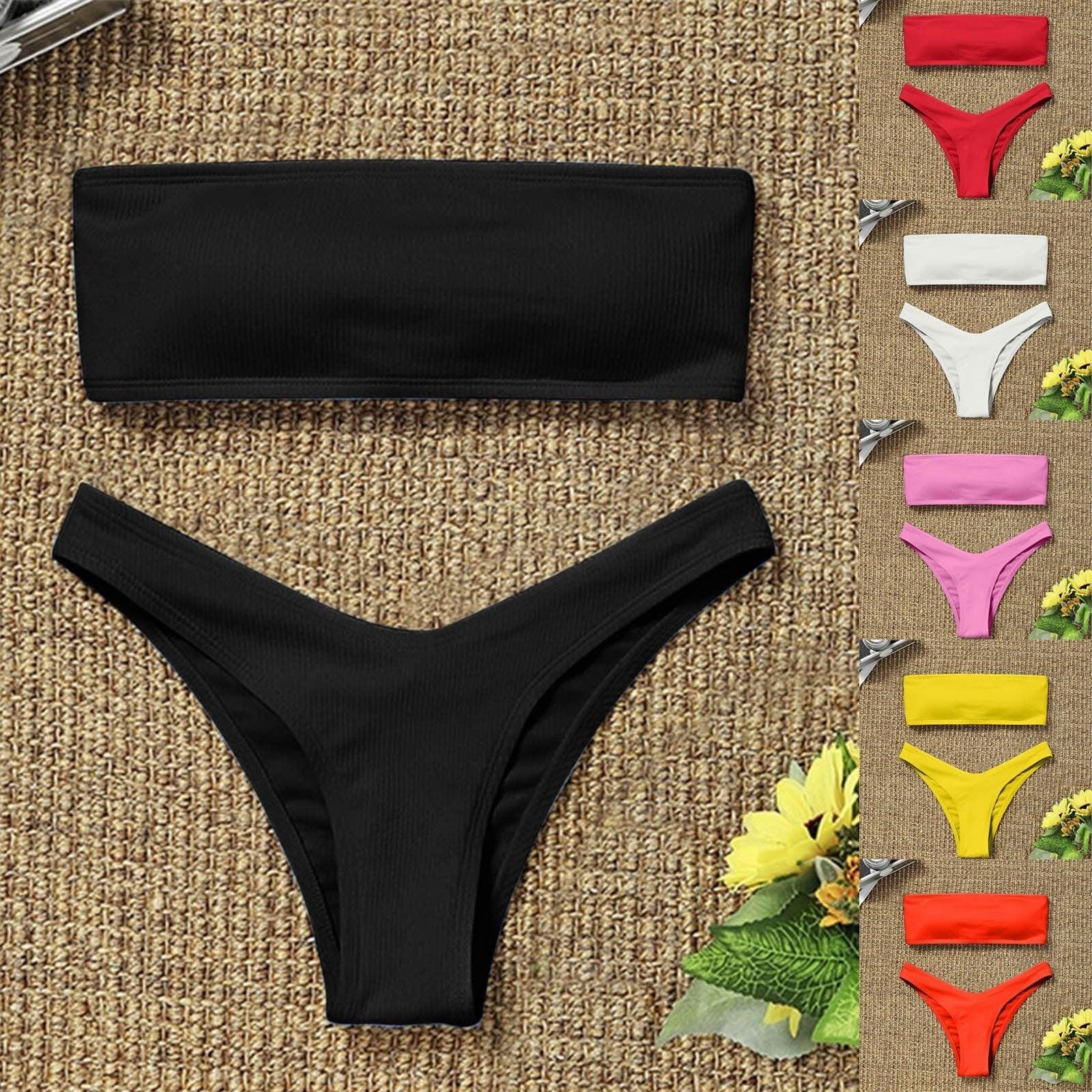 Women's Bikini High Waist Tummy Control Two Piece Swimsuit Swimwear Girl Beach Bathing Suit Woman Fashion Swimwear Padded High Waist Cheeky Bathing Suit Stevvex