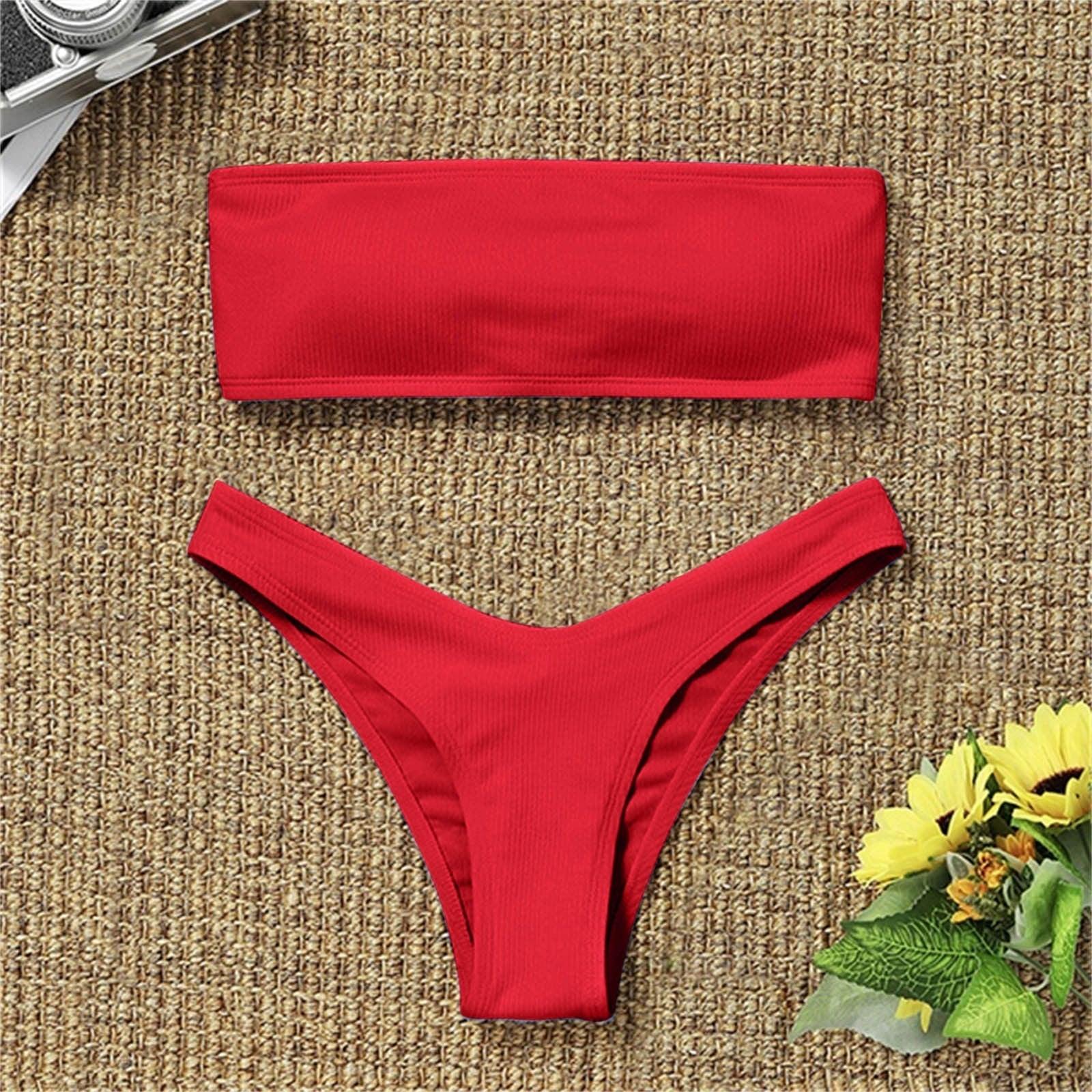 Women's Bikini High Waist Tummy Control Two Piece Swimsuit Swimwear Girl Beach Bathing Suit Woman Fashion Swimwear Padded High Waist Cheeky Bathing Suit Stevvex
