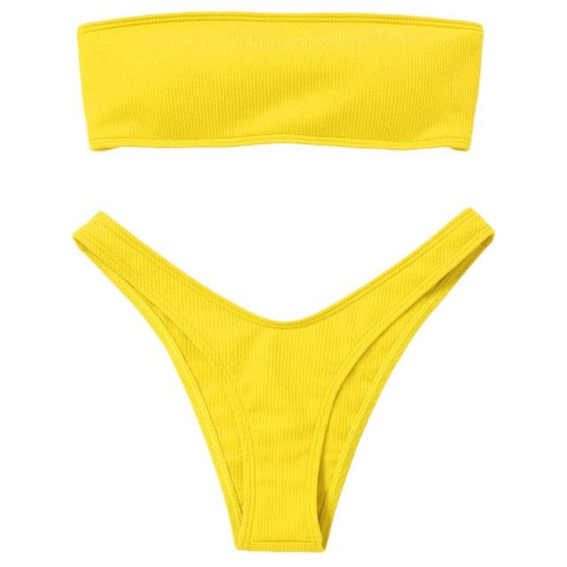 Women's Bikini High Waist Tummy Control Two Piece Swimsuit Swimwear Girl Beach Bathing Suit Woman Fashion Swimwear Padded High Waist Cheeky Bathing Suit Stevvex