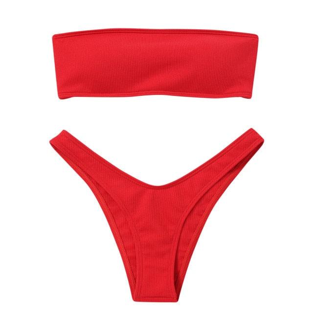 Women's Bikini High Waist Tummy Control Two Piece Swimsuit Swimwear Girl Beach Bathing Suit Woman Fashion Swimwear Padded High Waist Cheeky Bathing Suit Stevvex
