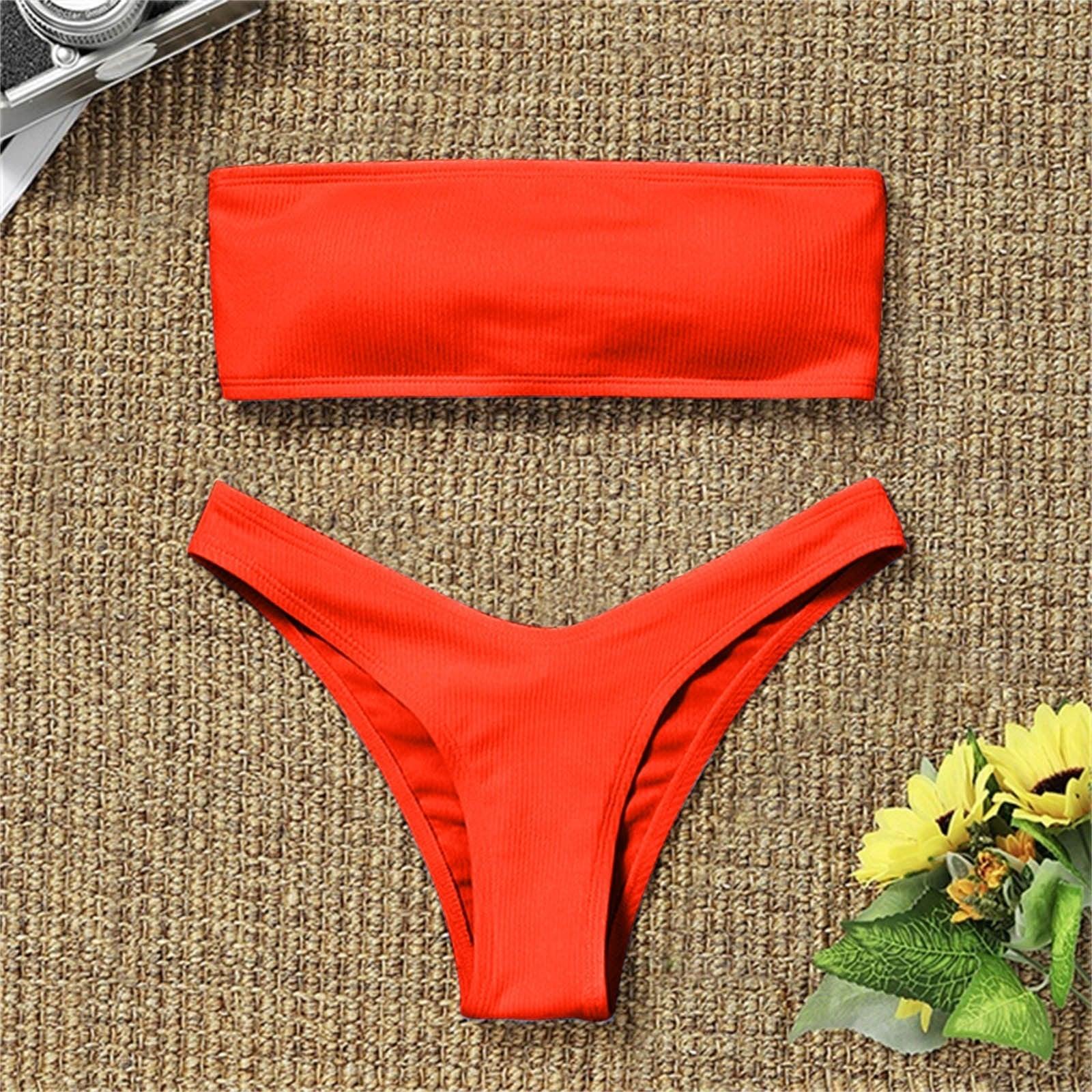 Women's Bikini High Waist Tummy Control Two Piece Swimsuit Swimwear Girl Beach Bathing Suit Woman Fashion Swimwear Padded High Waist Cheeky Bathing Suit Stevvex