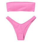 Women's Bikini High Waist Tummy Control Two Piece Swimsuit Swimwear Girl Beach Bathing Suit Woman Fashion Swimwear Padded High Waist Cheeky Bathing Suit Stevvex