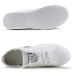 Women's Canvas Breathable Classic Summer Sneakers Lace-Up Shoes Casual Outdoor Men Sneakers Womens Canvas Sneakers Low Top Tennis White Shoes Stevvex