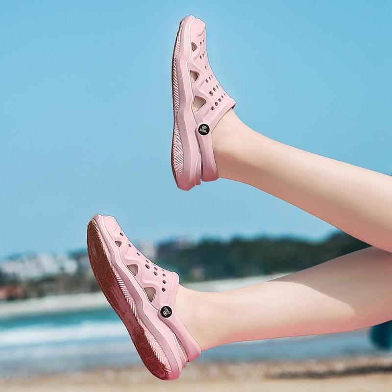 Women's Casual Clogs Breathable Sandals Home Slippers Summer Slip On Women Flip Flops Shoes Clogs Garden Clogs Shoes Beach Sneaker Work Summer Breathable Lightweight Quick Drying Sandals Stevvex