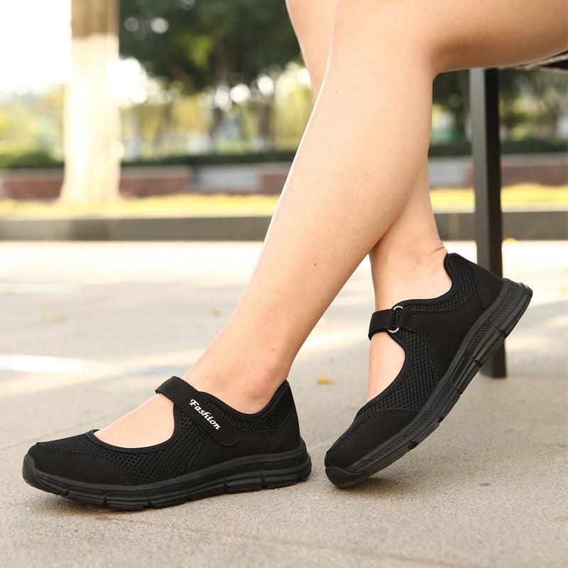Women's Elegant Walking Shoes Flat Outdoor Comfortable Breathable Casual Soft Sole Lightweight Sport Running Fashion Breathable Mesh Womens Espadrilles Stevvex
