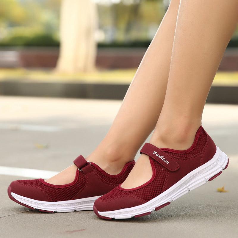 Women's Elegant Walking Shoes Flat Outdoor Comfortable Breathable Casual Soft Sole Lightweight Sport Running Fashion Breathable Mesh Womens Espadrilles Stevvex