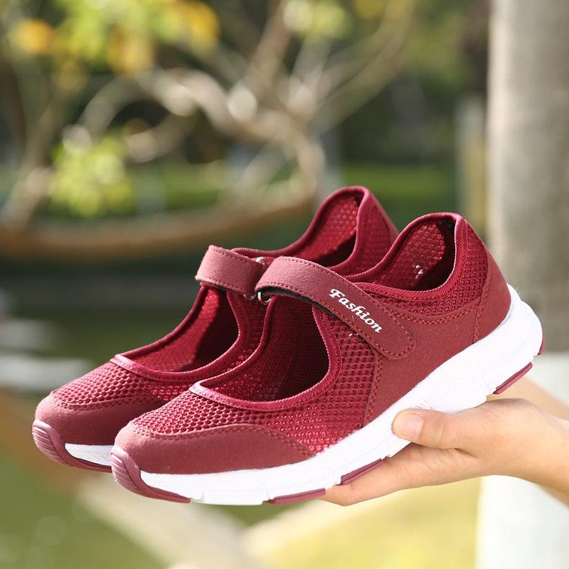 Women's Elegant Walking Shoes Flat Outdoor Comfortable Breathable Casual Soft Sole Lightweight Sport Running Fashion Breathable Mesh Womens Espadrilles Stevvex