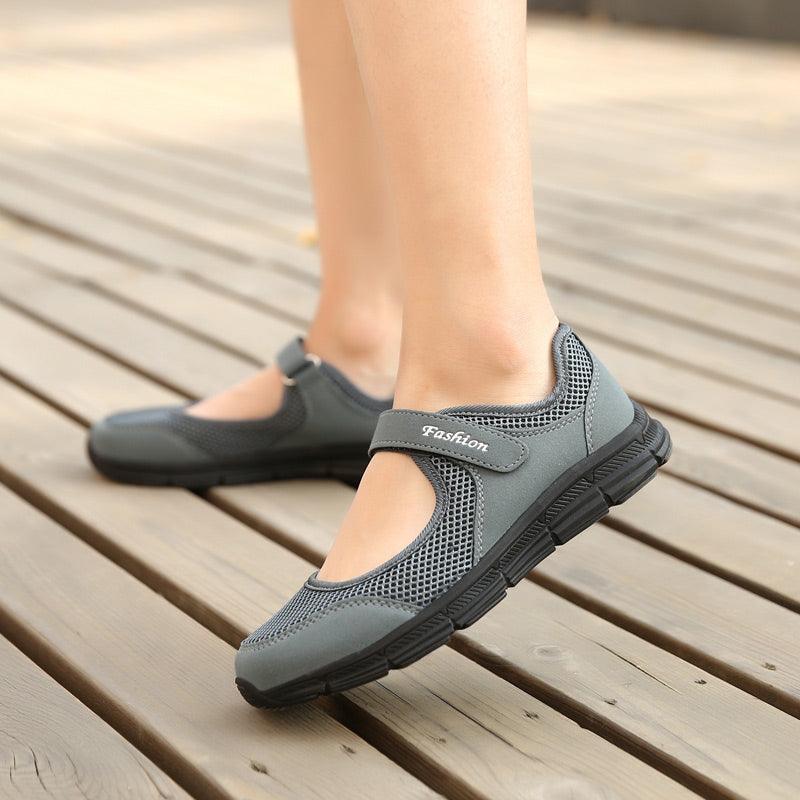 Women's Elegant Walking Shoes Flat Outdoor Comfortable Breathable Casual Soft Sole Lightweight Sport Running Fashion Breathable Mesh Womens Espadrilles Stevvex