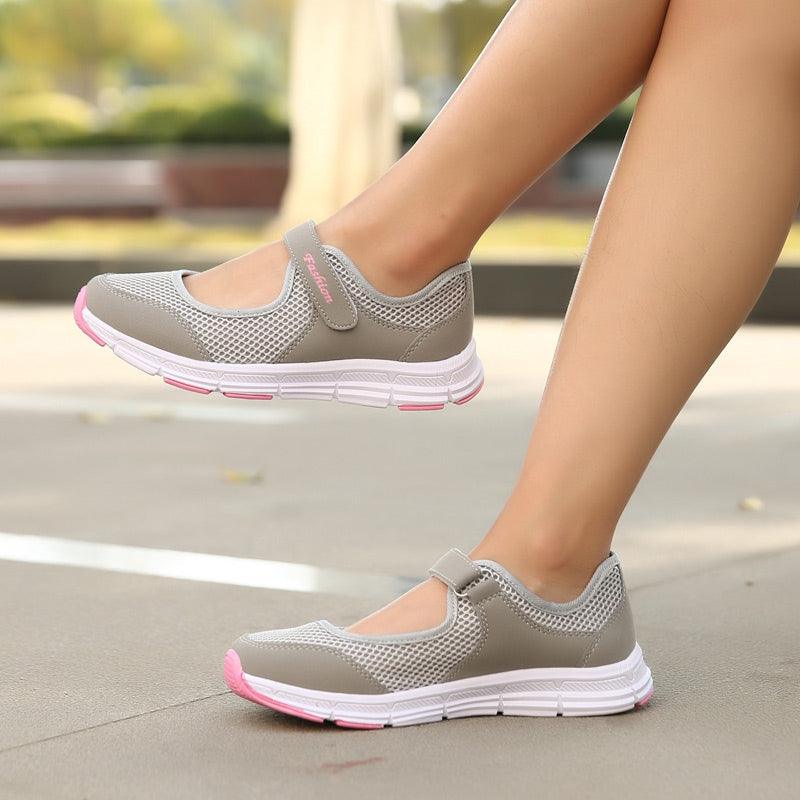 Women's Elegant Walking Shoes Flat Outdoor Comfortable Breathable Casual Soft Sole Lightweight Sport Running Fashion Breathable Mesh Womens Espadrilles Stevvex