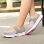 Women's Elegant Walking Shoes Flat Outdoor Comfortable Breathable Casual Soft Sole Lightweight Sport Running Fashion Breathable Mesh Womens Espadrilles Stevvex