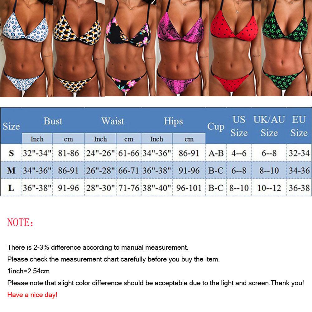 Women's Floral Printed Bikini Sets Push-Up Padded Bra Swimsuit Swimwear Bathing Suit Flower Beachwear Costume Floral Printed Swimsuit Triangle Bikini Tie Side High Cut Cheeky Bikini Set Stevvex
