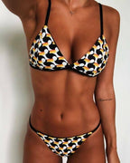Women's Floral Printed Bikini Sets Push-Up Padded Bra Swimsuit Swimwear Bathing Suit Flower Beachwear Costume Floral Printed Swimsuit Triangle Bikini Tie Side High Cut Cheeky Bikini Set Stevvex
