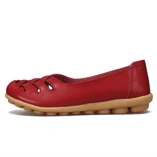 Women's Genuine Leather Flats Sandals Elegant Comfortable Soft Non Slip Design For Women Stevvex