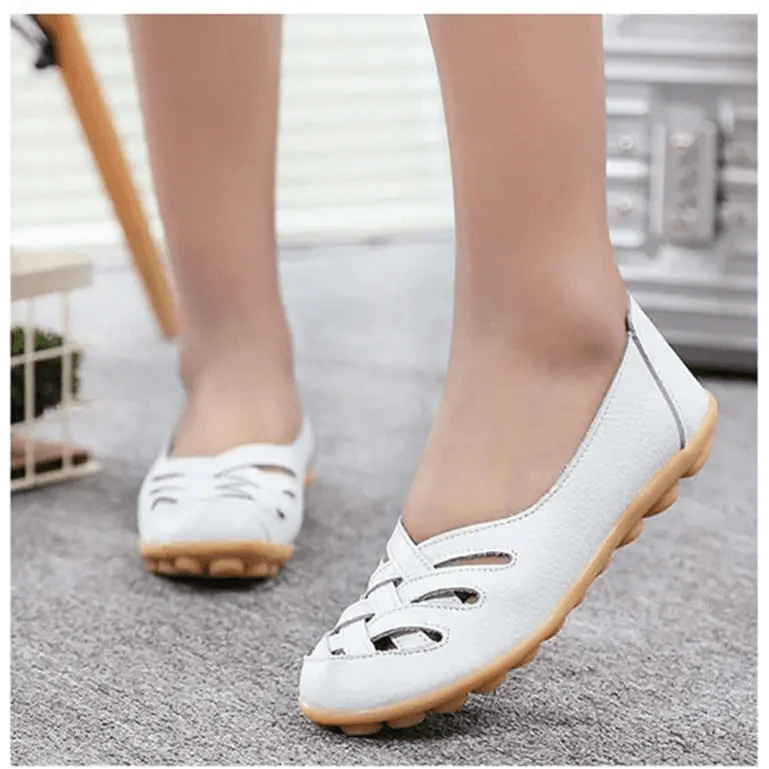Women's Genuine Leather Flats Sandals Elegant Comfortable Soft Non Slip Design For Women Stevvex
