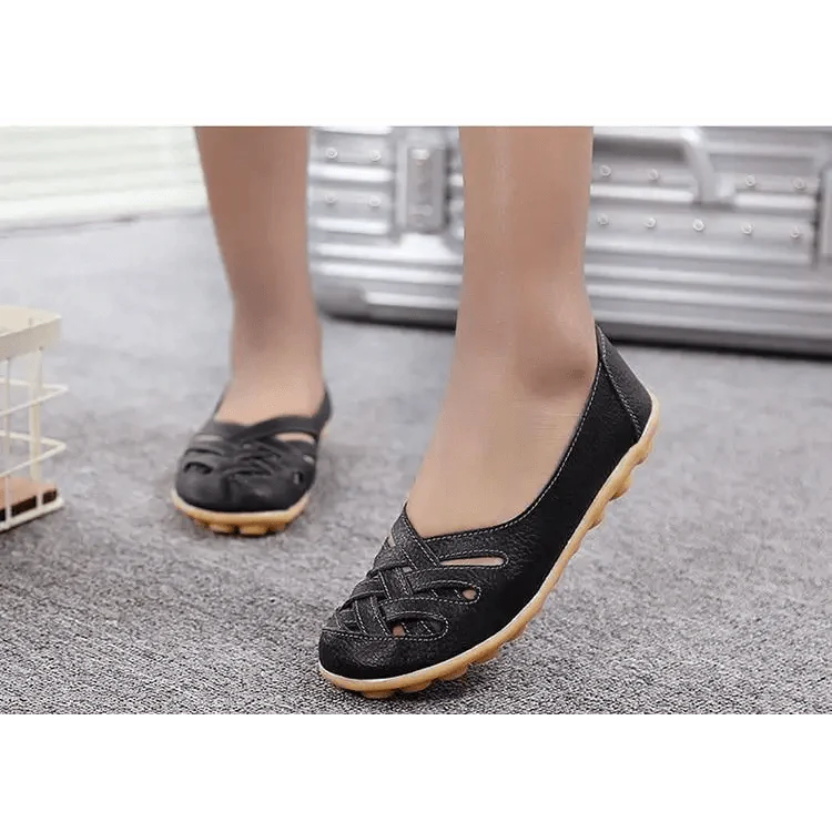 Women's Genuine Leather Flats Sandals Elegant Comfortable Soft Non Slip Design For Women Stevvex