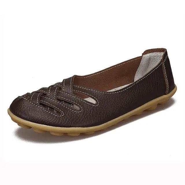Women's Genuine Leather Flats Sandals Elegant Comfortable Soft Non Slip Design For Women Stevvex