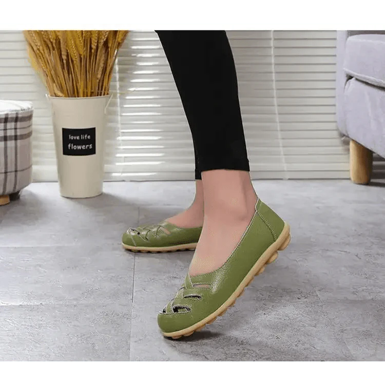 Women's Genuine Leather Flats Sandals Elegant Comfortable Soft Non Slip Design For Women Stevvex