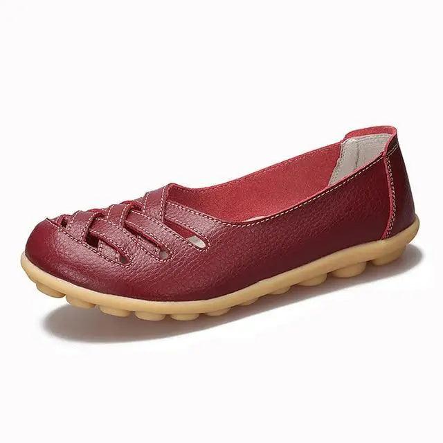 Women's Genuine Leather Flats Sandals Elegant Comfortable Soft Non Slip Design For Women Stevvex