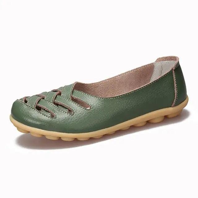 Women's Genuine Leather Flats Sandals Elegant Comfortable Soft Non Slip Design For Women Stevvex