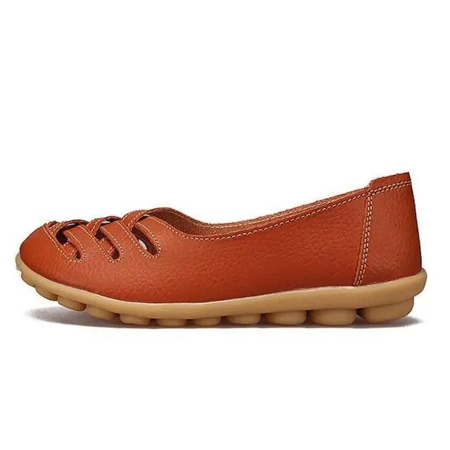 Women's Genuine Leather Flats Sandals Elegant Comfortable Soft Non Slip Design For Women Stevvex
