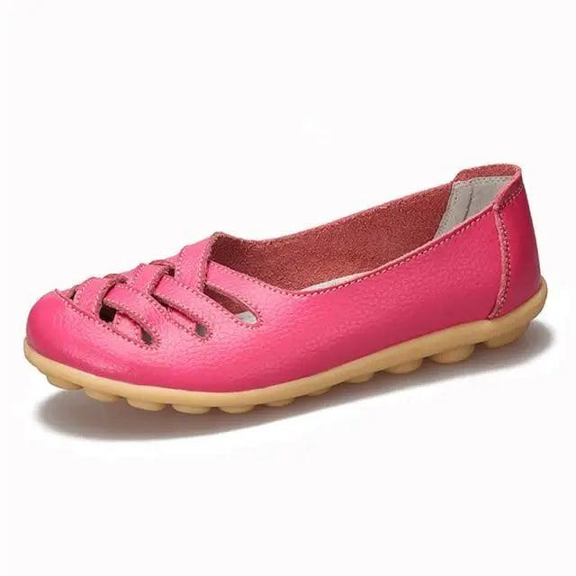 Women's Genuine Leather Flats Sandals Elegant Comfortable Soft Non Slip Design For Women Stevvex