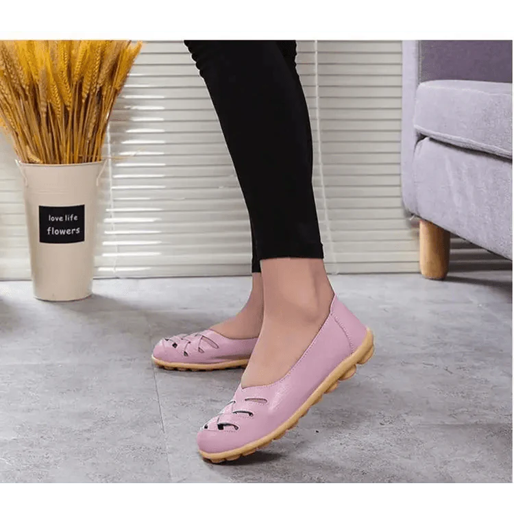 Women's Genuine Leather Flats Sandals Elegant Comfortable Soft Non Slip Design For Women Stevvex