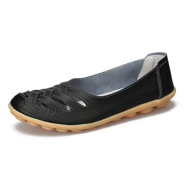 Women's Genuine Leather Flats Sandals Elegant Comfortable Soft Non Slip Design For Women Stevvex