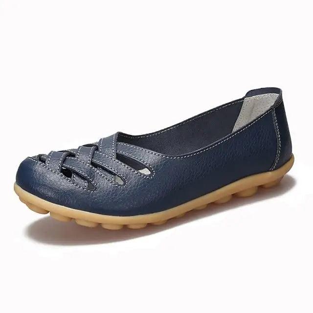 Women's Genuine Leather Flats Sandals Elegant Comfortable Soft Non Slip Design For Women Stevvex