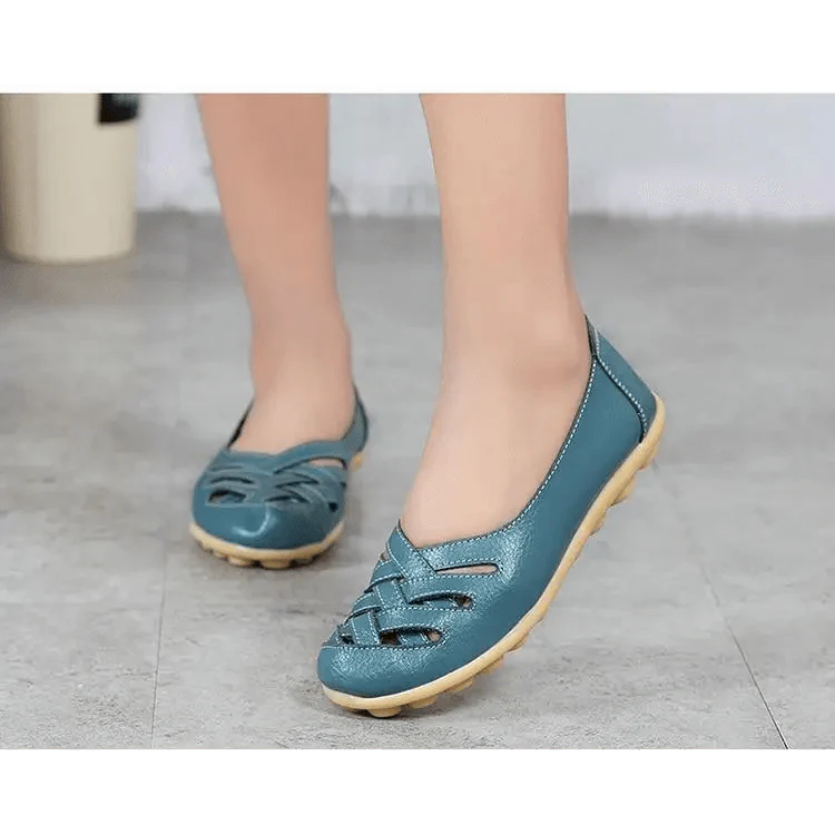 Women's Genuine Leather Flats Sandals Elegant Comfortable Soft Non Slip Design For Women Stevvex