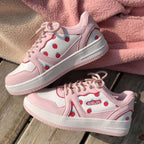 Women's Pink Sports Sneakers White Casual Spring Autumn Basket Tennis Flat Running Flats Training Casual Everyday Walking Outdoor Sport Womens Sneakers Stevvex