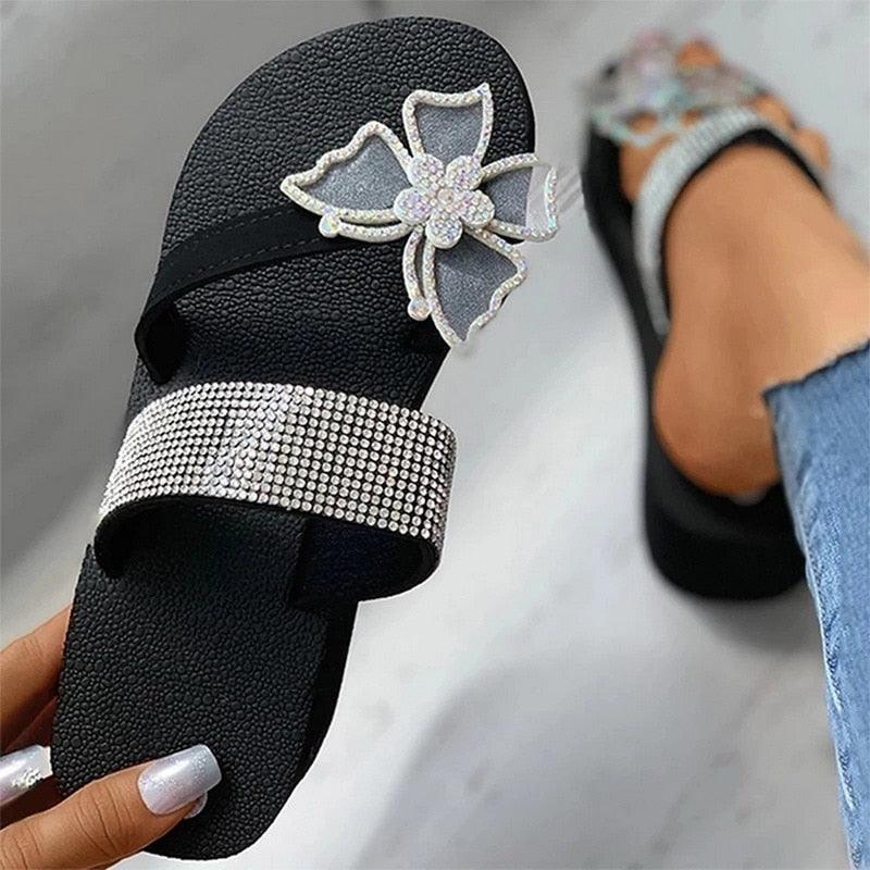 Women's Sandals Summer Slippers Elegant Butterfly Shoes Open Toe Fashion Comfortable Elegant Platform Shoes Pink Sandals For Women Dressy Modern Thick Platform Sandals Stevvex