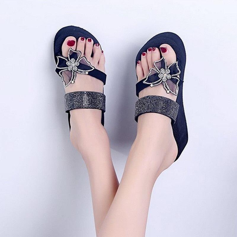 Women's Sandals Summer Slippers Elegant Butterfly Shoes Open Toe Fashion Comfortable Elegant Platform Shoes Pink Sandals For Women Dressy Modern Thick Platform Sandals Stevvex