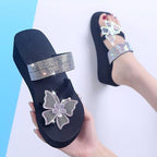 Women's Sandals Summer Slippers Elegant Butterfly Shoes Open Toe Fashion Comfortable Elegant Platform Shoes Pink Sandals For Women Dressy Modern Thick Platform Sandals Stevvex