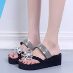 Women's Sandals Summer Slippers Elegant Butterfly Shoes Open Toe Fashion Comfortable Elegant Platform Shoes Pink Sandals For Women Dressy Modern Thick Platform Sandals Stevvex