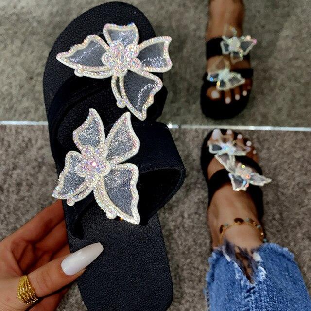 Women's Sandals Summer Slippers Elegant Butterfly Shoes Open Toe Fashion Comfortable Elegant Platform Shoes Pink Sandals For Women Dressy Modern Thick Platform Sandals Stevvex
