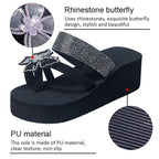 Women's Sandals Summer Slippers Elegant Butterfly Shoes Open Toe Fashion Comfortable Elegant Platform Shoes Pink Sandals For Women Dressy Modern Thick Platform Sandals Stevvex