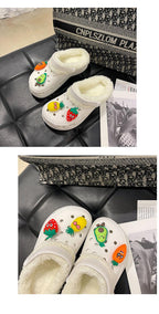 Women's Slippers Summer New Thick Soles Fashion Leather Shoes Flip Flops Women Clogs Winter Slippers Arch Support House Slippers Slip On Garden Shoes Warm Home Shoes Stevvex