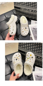 Women's Slippers Summer New Thick Soles Fashion Leather Shoes Flip Flops Women Clogs Winter Slippers Arch Support House Slippers Slip On Garden Shoes Warm Home Shoes Stevvex