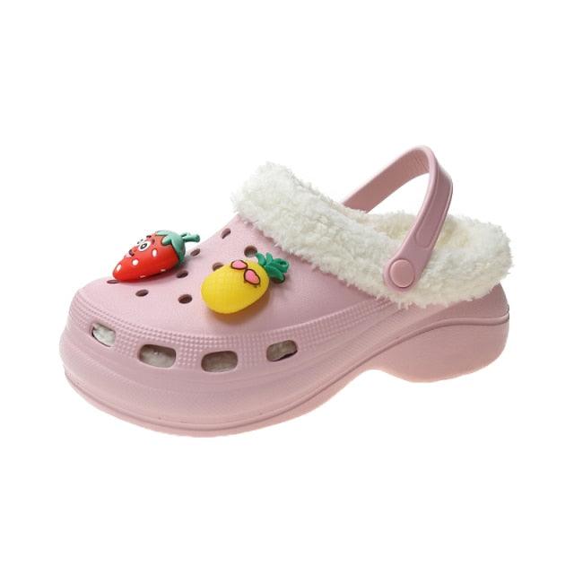 Women's Slippers Summer New Thick Soles Fashion Leather Shoes Flip Flops Women Clogs Winter Slippers Arch Support House Slippers Slip On Garden Shoes Warm Home Shoes Stevvex