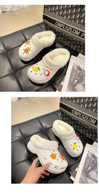 Women's Slippers Summer New Thick Soles Fashion Leather Shoes Flip Flops Women Clogs Winter Slippers Arch Support House Slippers Slip On Garden Shoes Warm Home Shoes Stevvex