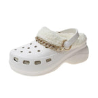Women's Slippers Summer New Thick Soles Fashion Leather Shoes Flip Flops Women Clogs Winter Slippers Arch Support House Slippers Slip On Garden Shoes Warm Home Shoes Stevvex