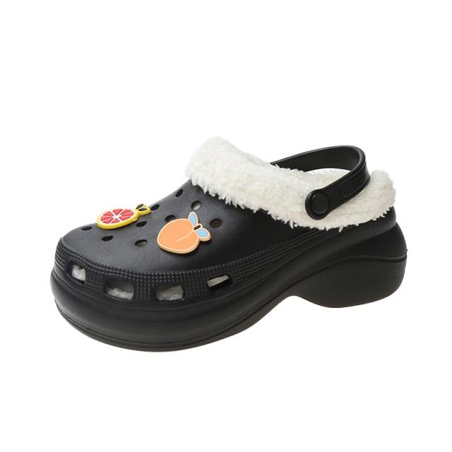 Women's Slippers Summer New Thick Soles Fashion Leather Shoes Flip Flops Women Clogs Winter Slippers Arch Support House Slippers Slip On Garden Shoes Warm Home Shoes Stevvex